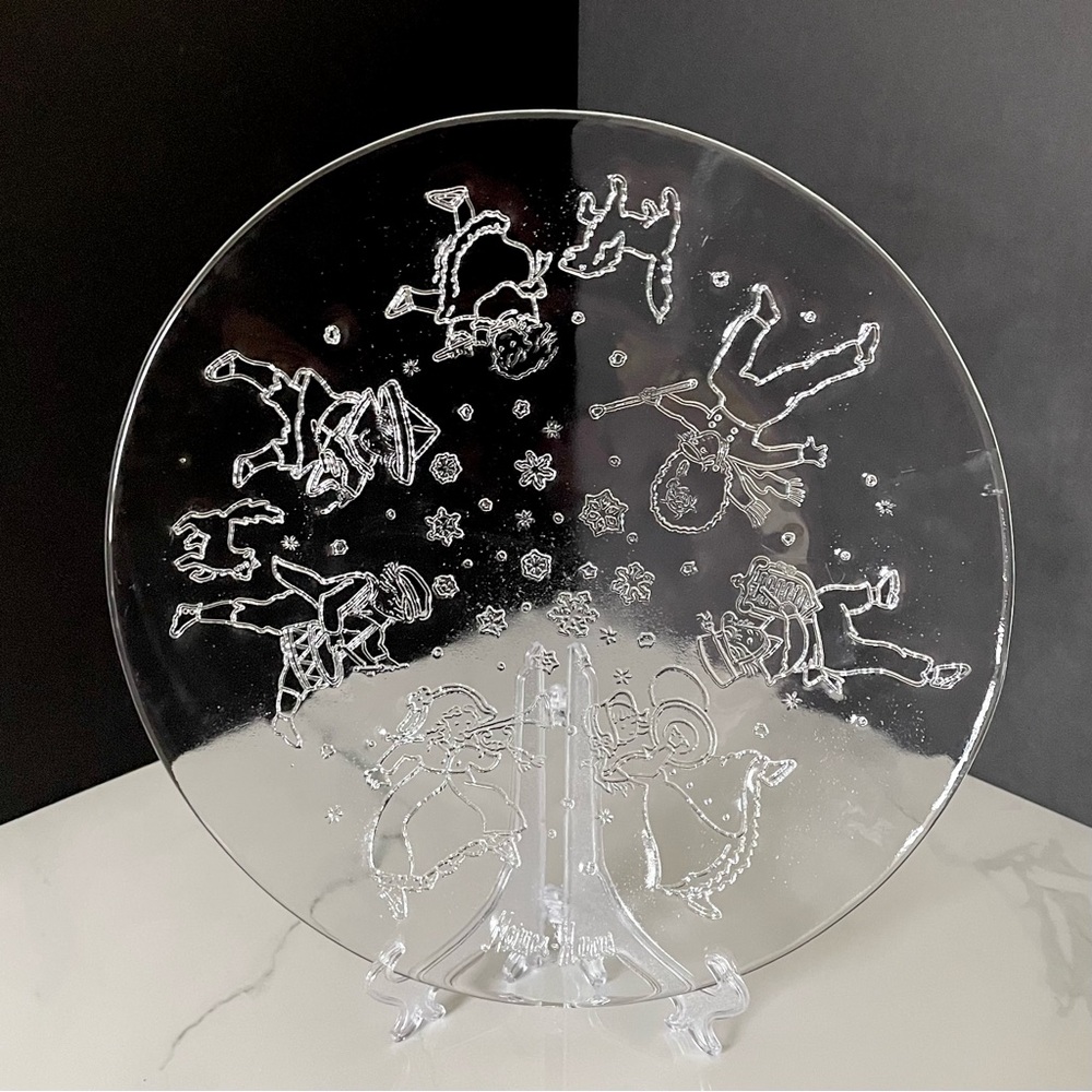 Christmas Parade Instruments Glass Platter by Neiman Marcus